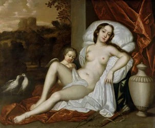 Porträt von Nell Gwynne (1650-87) als Venus, mit ihrem Sohn, Charles Beauclerk (1670-1726), als Amor