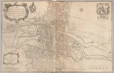 Eine Karte der Stadt und Vororte von Cork
