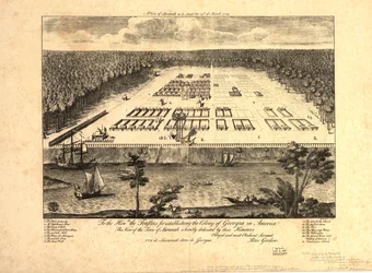 Ansicht von Savannah am 29. März 1734