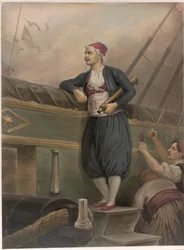 Ein griechischer Matrose an Bord eines Schiffes, aus einem 