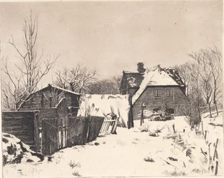 Winterlandschaft mit Haus