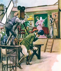 Ein früher Film wird gedreht