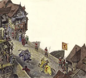 Turnier auf der Alten London Bridge am 23. April 1390