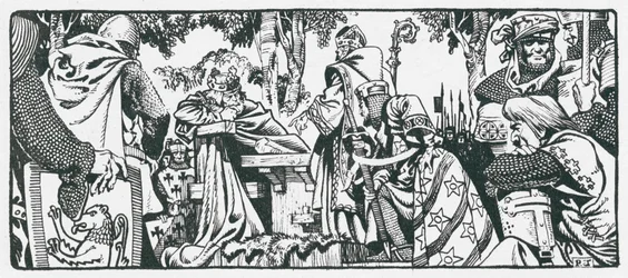 König Johann unterzeichnet die Magna Carta in Runneymede