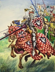 Ritter stürmen in die Schlacht