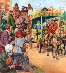 Königin Elizabeth I. besucht ein Landhaus