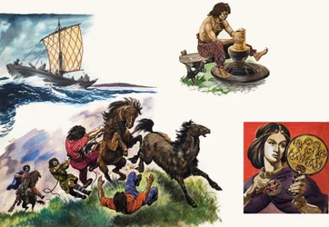 Als die Kelten nach Britannien kamen, Illustration aus 