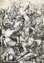 König Sebastian I. von Portugal (1554-1578) gefangen in der Schlacht von Alcácer-Quibir (Ksar el-Kebir oder Schlacht der drei Könige) am 4.08.1578 in Marokko
