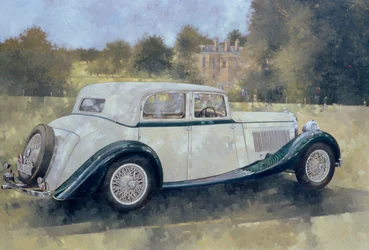 Der grüne und weiße Bentley in Althorp