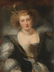 Porträt von Helena Fourment (1614-1673), die zweite Frau des Künstlers, um 1650