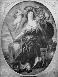 Porträt von Maria von Medici nach einem Gemälde von Peter Paul Rubens (Gravur)