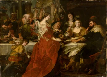 Salome mit dem Haupt des heiligen Johannes während des Festmahls