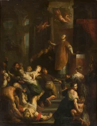 Der heilige Ignatius von Loyola treibt die bösen Geister aus einem Besessenen aus