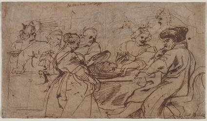 Das Fest des Herodes (recto) Tomyris mit dem Kopf des Kyros (verso), ca. 1637-1638