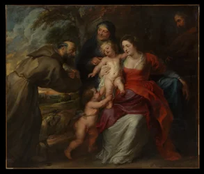 Die Heilige Familie mit den Heiligen Franziskus und Anna sowie dem Johannesknaben