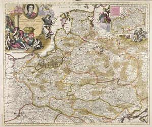 Friderico Augusto vere Augusto Polon. Lithuan. Borus. Pomer. regi duci principi Saxon. Utr. duci S. Imp. elect. haec imperii sui regna D.D.D. P. Schenkius sculpt. regius Amstelodami exc. prope forum