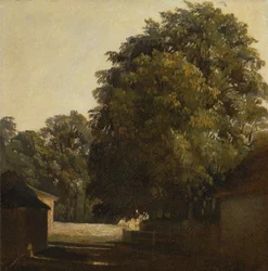 Landschaft mit Kastanienbaum