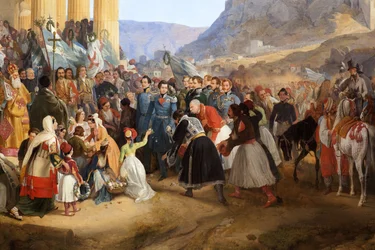 Der Einzug von König Othon I. von Griechenland (1815-1876) in Athen