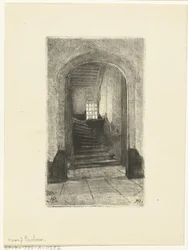 Ansicht der Treppe im Prinsenhof in Delft