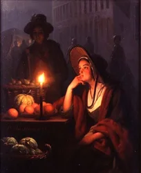 Marktstand bei Nacht
