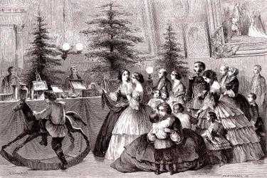 Weihnachten in Sankt Petersburg, Russland. 1861