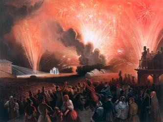 Krönungsfeuerwerk in Moskau, 1856