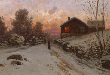 Winterlandschaft mit Haus