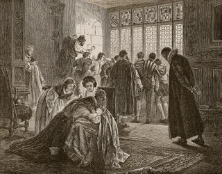 Die englische Botschaft während des Massakers der Bartholomäusnacht, Illustration aus 