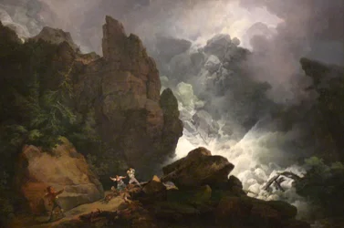 Eine Lawine in den Alpen