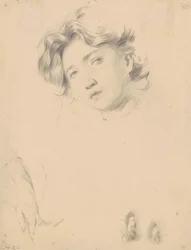 Studie für den Kopf eines Mädchens, ca. 1900