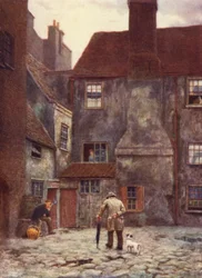 Rückseite des Queens Head Inn, Southwark, 1884