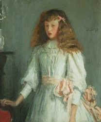 Ein junges Mädchen im weißen Kleid