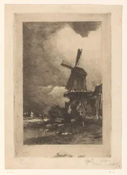 Mühle in einer Landschaft