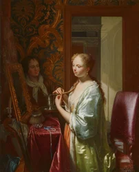 Dame bei ihrer Toilette, um 1720