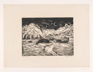 Bergige Nachtlandschaft