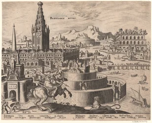 Die Mauern von Babylon aus der Serie Die achten Wunder der Welt nach Maarten van Heemskerck, 1572