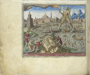 Der Koloss von Rhodos aus der Serie Die achten Wunder der Welt, 1572