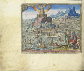 Der Leuchtturm von Alexandria aus der Serie Die achten Weltwunder, 1572