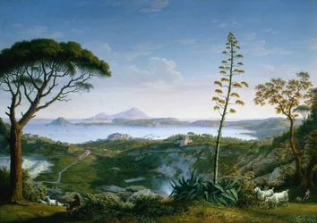 Blick auf den Golf von Pozzuoli von Solfatara aus