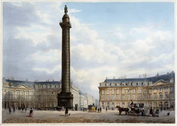 Säule der Place Vendôme - in „Promenade dans Paris et ses environs“, entworfen von Jacottet und Benoist, ca. 1840