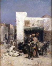 Araber vor einem Haus