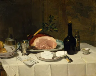 Stillleben mit Schinken, 1870er Jahre.