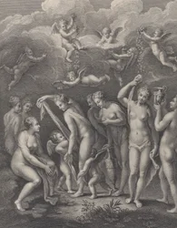 Hera, Aphrodite und Athena bereiten sich auf den Schönheitswettbewerb vor, ca. 1729-40