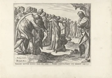 Christus heilt eine Frau mit Blutungen