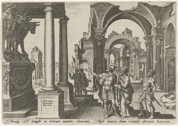 Jehu betet das Götzenbild des goldenen Kalbs an