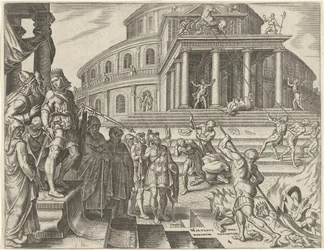 König Josia entfernt die Pferde und Wagen zu Ehren der Sonne