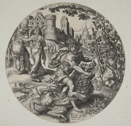 Samson zerreißt den Löwen