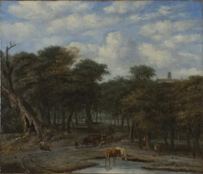 Waldlichtung mit Vieh