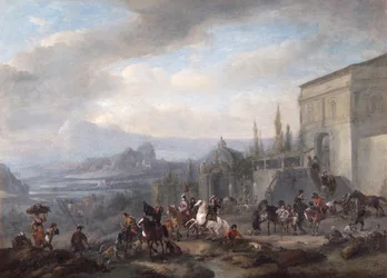 Der Aufbruch einer Falkenjagdgesellschaft, ca. 1650er