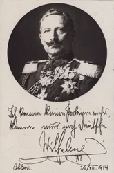 Kaiser Wilhelm II. von Deutschland, Propagandapostkarte aus dem Ersten Weltkrieg